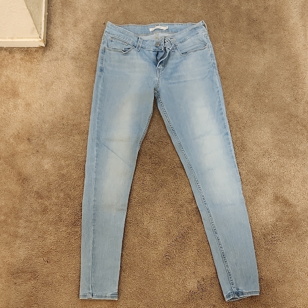 levis womens 535 Light Blue super skinny Jeans